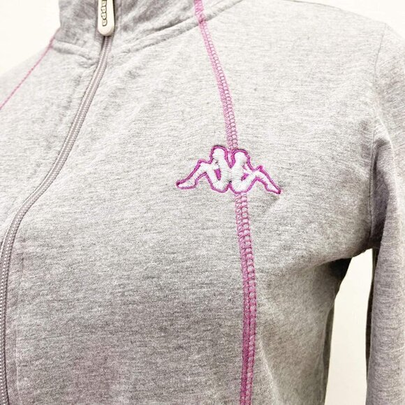 Kappa Large Zip Up Sweater Gray - Picture 2 of 7